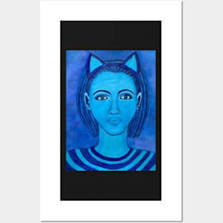 Woman in Blue Posters and Art